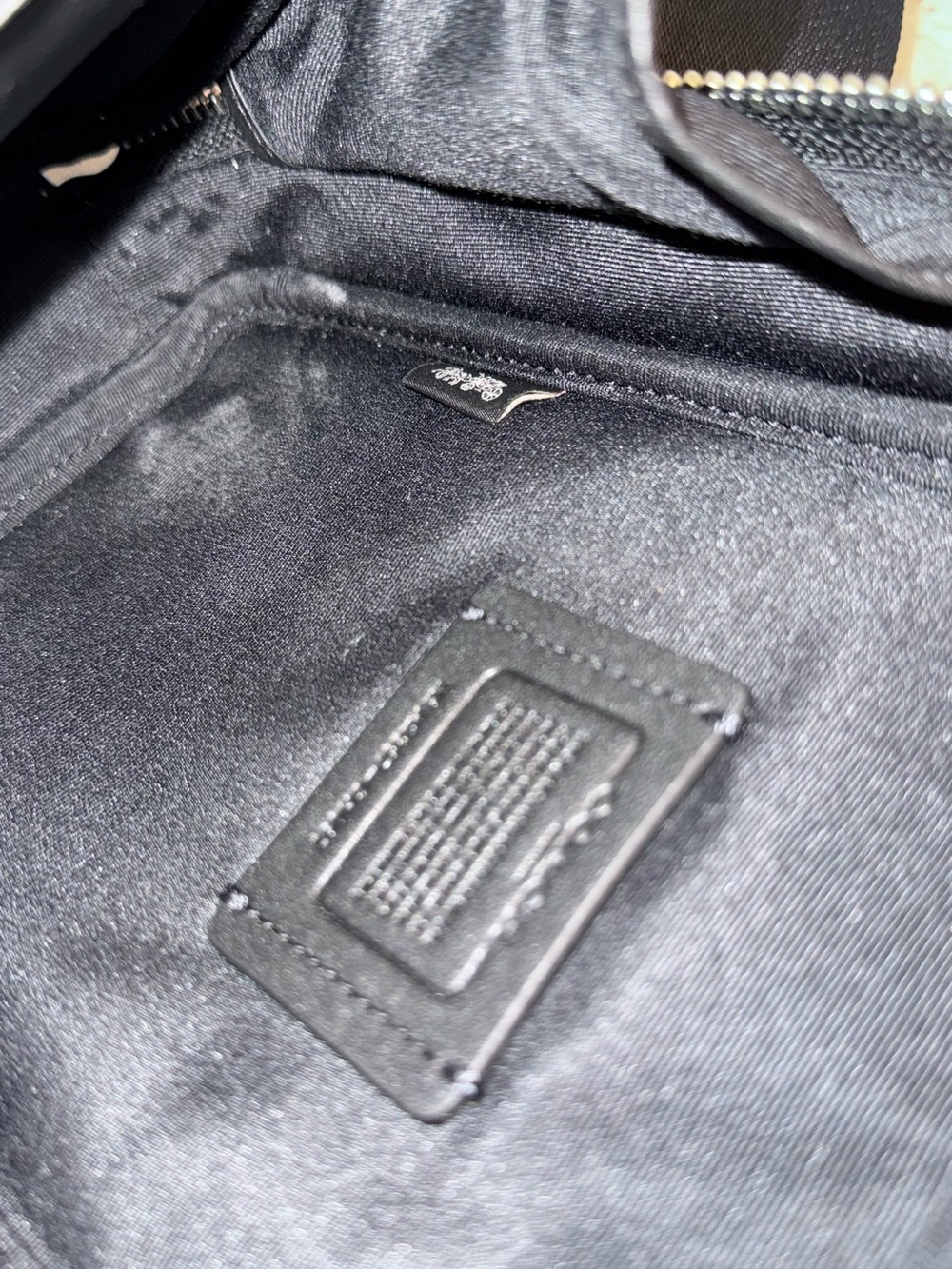 Coach Small Signature Crossbody in Black/Charcoal - Picture 8 of 11
